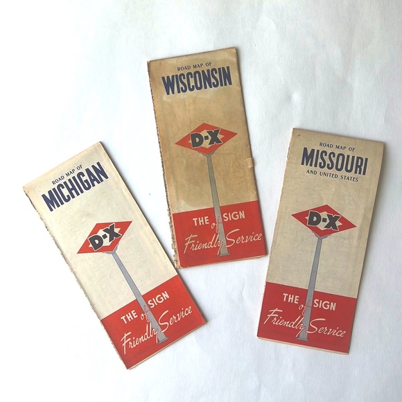 Vintage State 1940’s Michigan Missouri Wisconsin road maps - Picture 1 of 10